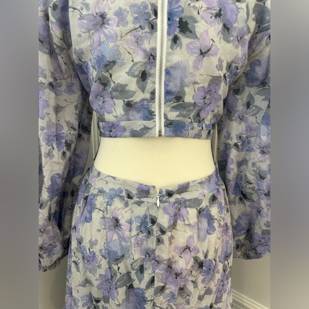 Bardot NWOT Romantic Puff Sleeve Cut Out Floral Maxi Summer Resort Dress (XL) - Picture 8 of 12